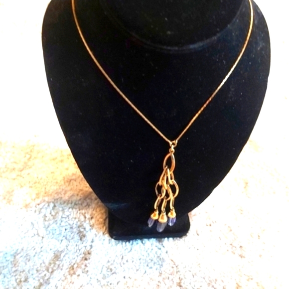 PILGRIM PK PENDULUM GOLD PLATED HANDMADE NECKLACE - Picture 1 of 7